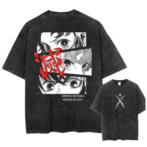 Men's Oversized Black Cotton T-<b>Shirt</b> O-Neck Short Sleeve Solid Color Washed Jersey Casual Fit Regular Length - Product Image 2