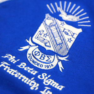Cárdigan Ligero de Forro Polar Phi Beta Sigma, Azul Rey y Blanco, con Botones y Letras Griegas, Ropa de Fraternidad, Corte Elegante - Product Image 5
