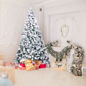 Albero di Natale Artificiale Non Illuminato da 2,4 m, 1300 Rami, Effetto Neve, con Base Pieghevole, Accessori Robusti per Albero di Natale - Product Image 5
