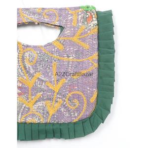 Indian 100% Cotton Bohemian Style Designer Women Suzani Clutch Messenger Shoulder <b>Bag</b> Handmade Ruffles Pattern <b>Foldable</b> Party - Product Image 2