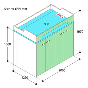 Lit superposé intelligent Ohaha avec dressing intégré - GTTM030 - Product Image 6