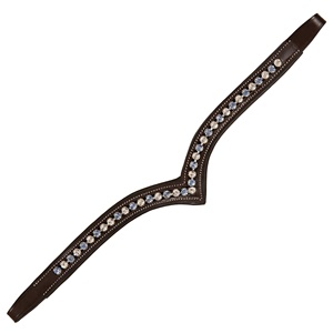Dernière Collection : Bridon de Cheval en Cuir Véritable de Designer avec Cristaux Bleus et Blancs, Frontal Rembourré Doux, Accessoire Décoratif de Luxe - Product Image 5