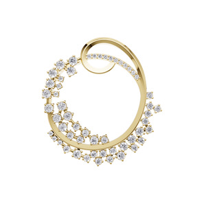 Aarinya - Colgante y Dijes de Lujo de Oro de 18K con Diamantes Cultivados en Laboratorio, Diseño de Círculo en Espiral con Corte Brillante - Product Image 1