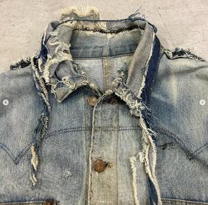 Veste en jean pour homme personnalisable OEM, décontractée, automne/hiver, coupe oversize, boutonnée, délavée, poches latérales, 100 % coton, écologique - Product Image 3