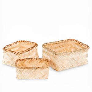 Juego de cestas decorativas para guardar regalos, cestas nido hechas a mano, contenedores de almacenamiento de bambú - Product Image 3