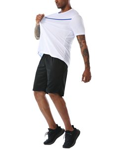 Running Sets For Men <b>Shirt</b> and Shorts 100% Polyester Set Zipper Pockets Quick Dry Gym Athletic Clothes Workout Summer Outfit - Product Image 2
