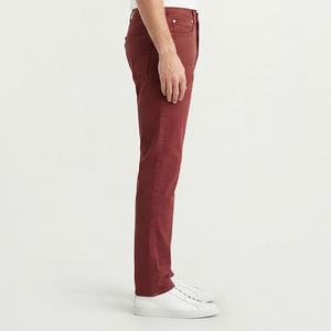 Pantalones Vaqueros Rojos de Corte Recto y Ajuste Regular, de Algodón de Peso Medio, Casuales para Hombre, Estilo Invernal, de Secado Rápido, Lavado Medio - Product Image 2