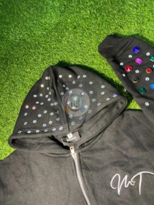 Luxury <b>Rhinestone</b> Zip-Up Hoodie Custom Logo Heavyweight Streetwear Hoodie with Crystal Studs Unisex Hip Hop Y2K Oversized <b>Jacket</b> - Product Image 4
