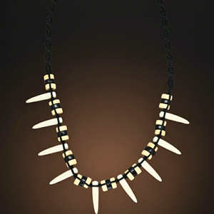 Natural Crystal Pendant Necklace for Men & Boys 1-Inch Tribal Fang Warrior with 20-Inch Leather <b>Rope</b> - Product Image 4
