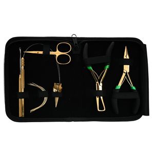 Kit d'outils pour extensions capillaires en acier inoxydable : Perles, Pince à sertir MicroLink, Pince de 5 pouces, Ciseaux à boucle, Aiguille à démêler - Product Image 1
