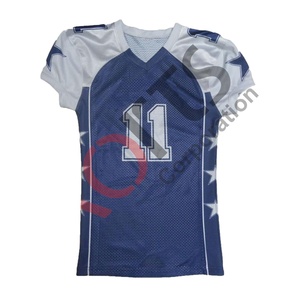 Maillot de football américain personnalisé grande taille en gros, short d'été en tissu respirant imprimé, sergé, pour entraînement, par sublimation - Product Image 1