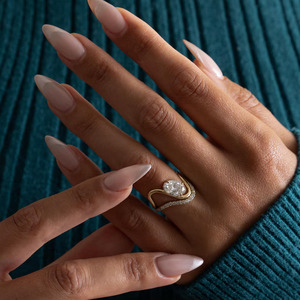 Anillo de Compromiso Ajustable de Oro de 14K con Diamante Cultivado en Laboratorio de Corte Ovalado de Lujo, Certificado por GRA, para Mujer - Product Image 2