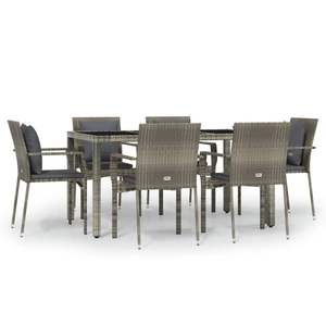 Conjunto de Comedor Modular de Jardín de 7 Piezas en Ratán Sintético Gris, Diseño Modular Conveniente - Product Image 2