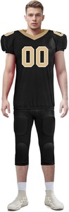 Ensemble d'uniformes de football américain haut de gamme avec logo personnalisé, pantalon rembourré et maillot à transfert thermique, haute durabilité, commande en gros - Product Image 2
