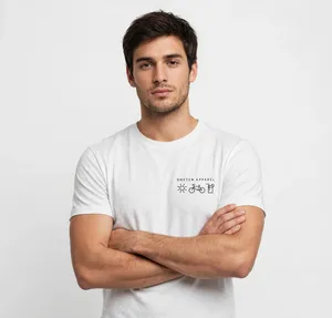 Oneten Apparel Camiseta blanca de manga corta con cuello redondo para hombre, 100% algodón, con estampado artístico de línea de bebidas Black Sun Bike - Product Image 4