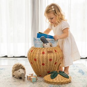 Cesta de Almacenamiento de Juguetes para Niños de Mimbre Natural de Primera Calidad, Caja Organizadora para Dormitorio Infantil, Venta al por Mayor - Product Image 2