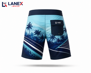 Custom <b>Men's</b> Tropical Palm Print Board <b>Shorts</b> Quick Dry 4 Way Stretch Surf Swim Trunks Beach Boardshorts Water Sports Beachwear - Product Image 2