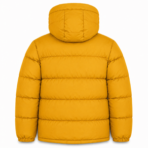Blouson matelassé à capuche couleur personnalisée, en polyester, isolation thermique, fermeture à pression, poches utilitaires, designs streetwear hiver - Product Image 3
