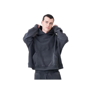 Sweat-shirt à capuche surdimensionné personnalisé en coton 100% de haute qualité, 500 g/m², à épaules tombantes, sans couture, respirant, pour le yoga et le sport - Product Image 2