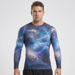 Best Quality Custom Sublimation Printed Rash Guard Eco-Friendly Anti-Bacterial Quick Dry <b>Long</b> <b>Sleeve</b> MMA Rash Guard for Men - Product Image 4