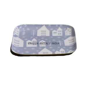 Plateau de service rectangulaire en or élégant avec poignées décoratives Utilisation pratique et affichage élégant - Product Image 6