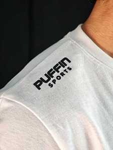 T-shirt à manches courtes col rond pour homme PUFFIN SPORTS, logo en silicone, jersey décontracté, tricoté, 100% coton respirant, imprimé à l'écran - Product Image 6