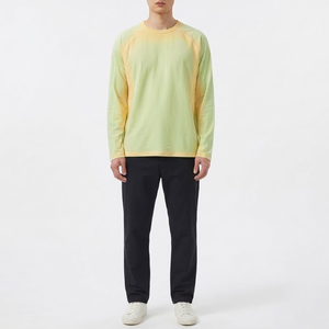Men's High Street Gradient Color <b>Raglan</b> <b>Sleeve</b> O-Neck Regular Fit Knitted Polyester/Spandex Casual <b>T</b>-<b>Shirt</b> UPF 50+ Protection - Product Image 1