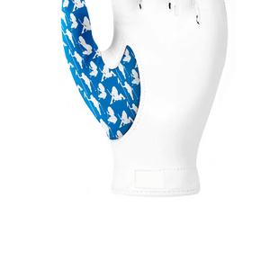 DARIB IMPEX Right Hand White Golf Glove Goatskin Leather Breathable Half Finger Non-<b>Slip</b> Pull Closure Men Embossed Sports - Product Image 5