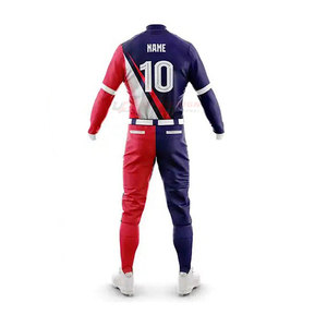 Uniformes de baseball pour hommes adultes avec tissu respirant et anti-humidité 100% polyester et designs d'équipe sublimés - Product Image 3