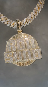 Colgante Redondo de Plata de Ley 925 con Baño de Oro y Diamante Moissanita VVS para Hombre, Collares y Colgantes de Moissanita para Hombre - Product Image 2