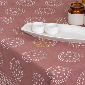 Mantel de Algodón Estampado a Mano con Diseño Floral para Bodas, Fiestas, Decoración Rústica, Cubierta para Mesa de Comedor - Product Image 4