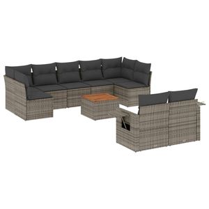 Conjunto de Sofás de Jardín de Ratán Gris Oscuro, 6 Plazas, Diseño Contemporáneo para Exteriores - Product Image 4