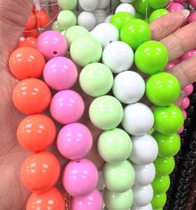 Cuentas Redondas de Resina Pastel Gruesas de 18 mm y 20 mm |   Caja de embalaje brillante |   Cuentas de Goma de Mascar para Hacer Collares y Pulseras - Product Image 3