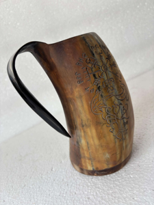 Handcrafted American Style Horn Mugs Viking Natural Drinking Horn Mugs Gifts for Parties for <b>Game</b> <b>of</b> <b>Thrones</b> Fans Agate - Product Image 6