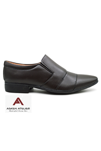 Men's Classic Formal Slip-On Leather Breathable Soft Dress Shoes with Round <b>Toe</b> Elegant Business & Office Shoes <b>by</b> Asken Atelier - Product Image 4