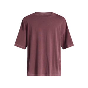 T-shirt à manches courtes pour homme, 280 GSM, col rond, coupe ample, couleur unie, style décontracté, 100% coton biologique, t-shirt écologique - Product Image 4