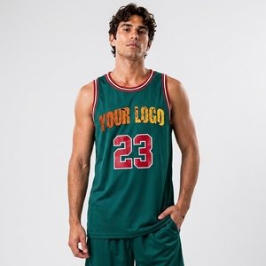 Men s Green Basketball Jersey Sleeveless Tank Top With Custom Logo Number Sublimated Print Moisture Wicking <b>Athletic</b> Fit - Product Image 5