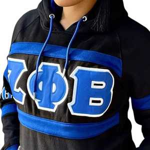 Sweat-shirt à capuche rayé noir Zeta Phi Beta, broderie en chenille, vêtements de sororité grecque, unisexe, coton premium, sweat-shirt à capuche - Product Image 6