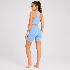 Conjunto Deportivo para Mujer, Bra y Shorts, Logotipo Personalizado, Transpirable, Elástico, para Gimnasio, Fitness, Ejercicio, Venta al Por Mayor - Product Image 5