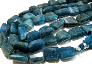 Perles d'apatite néon naturelle taillées au laser en forme de galet, 17 mm - Product Image 5