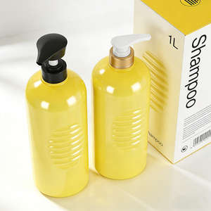 Bouteille pulvérisateur en plastique PET jaune personnalisée de 1 L (33 oz) pour gel douche, shampoing, après-shampoing, détergent, emballage pour soins personnels - Product Image 2