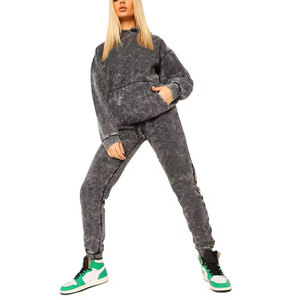 Conjunto Deportivo de Tela Suave para Mujer con Lavado Ácido, Corte Holgado y Diseño Moderno para Uso en Todas las Temporadas - Product Image 1