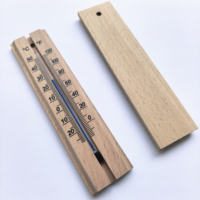 Thermomètre d'échelle en bois RAPITECH TH144 pour usage domestique, 146x35x8mm, plage de -20~50°C, sans alimentation électrique, pour intérieur/extérieur