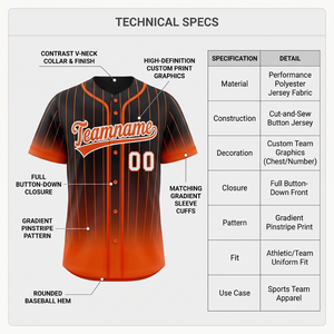 Maillot de baseball personnalisé à boutons, respirant, uniforme d'équipe avec nom, numéro et logo personnalisés - Product Image 5