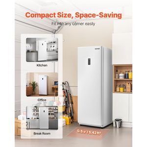 Congelatore convertibile da 14 mc/frigorifero con Freezer verticale senza gelo a LED per frigo con pannello di controllo Temp regolabile - Product Image 6
