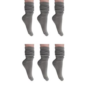 Women's Extra Long Cotton Blend Slouch Scrunch Socks Knee High 6 Pairs Pack Retro <b>80s</b> Style Fits Shoe Sizes 5-10 - Product Image 6