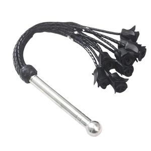 Látigo de Cuero con Diseño de Rosa, Látigos Negros para Juegos BDSM - Product Image 3