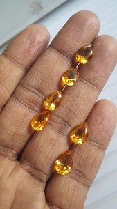 Citrino Natural de Alta Calidad, Piedras Preciosas con Corte de Pera, Certificado por Terceros, Juego de Colores Variados, Lote Mixto, para Fabricación de Joyería Artesanal, Brandy FF - Product Image 4