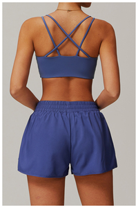 Shorts Deportivos Blancos de Cintura Alta para Mujer, Ajuste Holgado, Cintura Elástica, Transpirables, de Poliéster Tejido, para Gimnasio, Yoga y Entrenamiento - Product Image 6