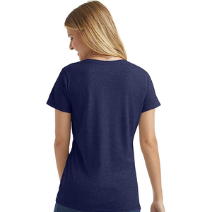 เสื้อยืดแขนสั้นลำลองสำหรับผู้หญิง ลายพิมพ์ คอวี ประดับเพชร ราคาส่ง - Product Image 5